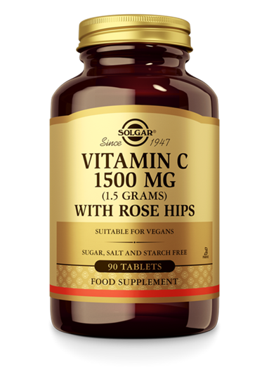 SOLGAR VITAMIN C WITH ROSE HIPS 1500MG 90ST